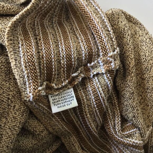 St. John Sport Marie Gray Gold Brown Knit Cardigan Jacket Long Sleeve M - Picture 13 of 15